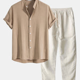 Elegante set estivo da due pezzi da uomo: camicia e pantaloni combinati