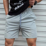 Short estivi mentali maschili - Fit facile e rilassato - vita elastica con cordone - sopra il ginocchio