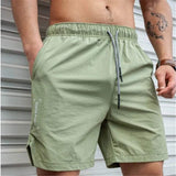 Short estivi mentali maschili - Fit facile e rilassato - vita elastica con cordone - sopra il ginocchio