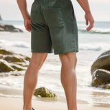 Short estivi da uomo - tessuto traspirante e leggero - cintura elastica con cordino