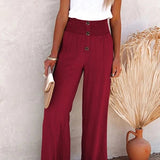 Riana - Pantalone a Vita Alta Relax