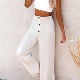 Riana - Pantalone a Vita Alta Relax
