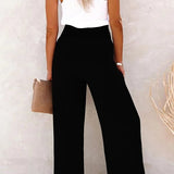 Riana - Pantalone a Vita Alta Relax