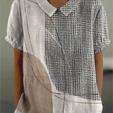 Lana | Camicia con Punti e Linee Astratte