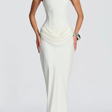 Lucia | Abito maxi con scollo quadrato
