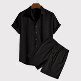 Short estivi da uomo con cordoncino e camicia coordinata