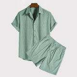 Short estivi da uomo con cordoncino e camicia coordinata