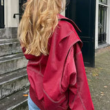 Chiara | Giacca da donna autunnale bordeaux elegante e versatile