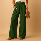 Loïs | Pantaloni Autunnali in Lino Eleganti con Vita Elastica Confortevole per Dame