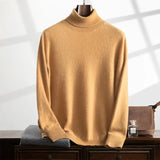 Maglione a collo alto invernale da uomo – Cashmere – Vestibilità comoda – Maglia a coste – Lunghezza intera
