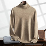 Maglione a collo alto invernale da uomo – Cashmere – Vestibilità comoda – Maglia a coste – Lunghezza intera