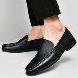 Mocassini da Uomo Eleganti Slip-On in Pelle Bovino con Suola Antiscivolo