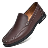 Mocassini da Uomo Eleganti Slip-On in Pelle Bovino con Suola Antiscivolo