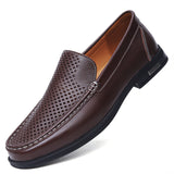 Mocassini da Uomo Eleganti Slip-On in Pelle Bovino con Suola Antiscivolo