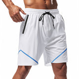 Uomini -ors Stringer sport estivo - tessuto ultra leggero e asciugatura rapida - fit sciolto - lunghezza del ginocchio - tasche con cerniera