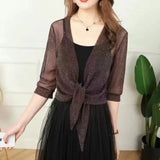 Cardigan autunnale con lacci radioso - Eleganza pura di BIANCA