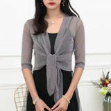Cardigan autunnale con lacci radioso - Eleganza pura di BIANCA