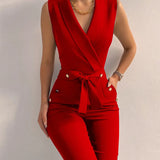 Migliora il tuo stile autunnale con la tuta JODY Chic con scollo a V