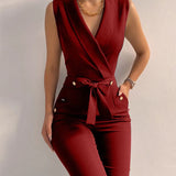 Migliora il tuo stile autunnale con la tuta JODY Chic con scollo a V