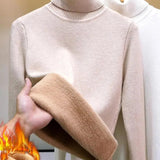 ARGENTO | Caldo maglione invernale a collo alto foderato in pile
