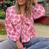 Natalia | Camicetta autunnale con stampa floreale calda e affascinante
