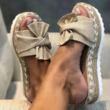 Beatitudine scarlatta | Sandali estivi chic con adorabile dettaglio fiocco per l'estate