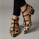 Bridget - Scarpe con tacco e cinturino leopardato