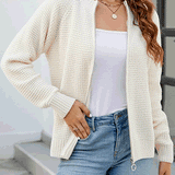 Elegante cardigan autunnale con cerniera BRITANY per un'eleganza senza sforzo