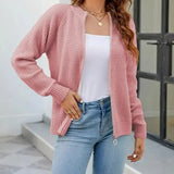 Elegante cardigan autunnale con cerniera BRITANY per un'eleganza senza sforzo