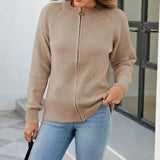 Elegante cardigan autunnale con cerniera BRITANY per un'eleganza senza sforzo