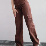 Eleganti pantaloni cargo da donna con pratiche tasche di AYLA per l'autunno