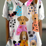 Tilly | Camicia con Stampa di Cani