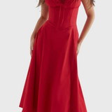 Betania | Abito a corsetto midi autunnale comodo ed elegante