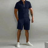Migliora il tuo stile estivo con la polo e il set di pantaloncini da uomo di lusso NATHAN