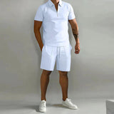 Migliora il tuo stile estivo con la polo e il set di pantaloncini da uomo di lusso NATHAN