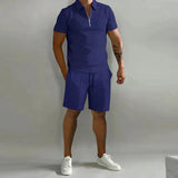 Migliora il tuo stile estivo con la polo e il set di pantaloncini da uomo di lusso NATHAN