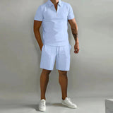 Migliora il tuo stile estivo con la polo e il set di pantaloncini da uomo di lusso NATHAN