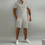 Migliora il tuo stile estivo con la polo e il set di pantaloncini da uomo di lusso NATHAN