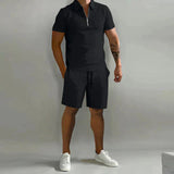 Migliora il tuo stile estivo con la polo e il set di pantaloncini da uomo di lusso NATHAN