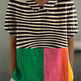 Eva | Camicia a Strisce Bold e Color Block