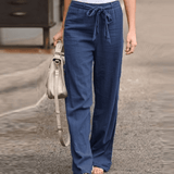 Joleen - Pantaloni Relax Donna Con Corda E Vita Elastica
