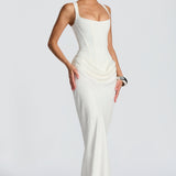 Lucia | Abito maxi con scollo quadrato