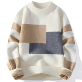 Maglione invernale da uomo - Tessuto spesso e caldo - Manica lunga - Scollo rotondo - Abbigliamento casual elegante