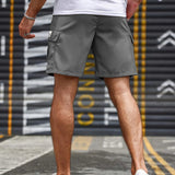 Uomini - Pantaloncini Estivi - Vita Elastica - Tasche Multiple - Tessuto Leggero e Traspirante