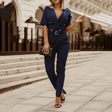 JESSICA | Tuta autunnale chic con scollo a V per un look disinvolto di stagione