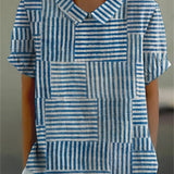 Amelia | Camicia a Righe Patchwork