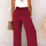 Riana - Pantalone a Vita Alta Relax