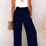 Riana - Pantalone a Vita Alta Relax