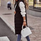 Trisha | Gilet autunnale da donna trapuntato alla moda al ginocchio